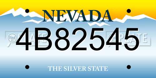 4B82545 Nevada License Plate