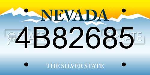 4B82685 Nevada License Plate