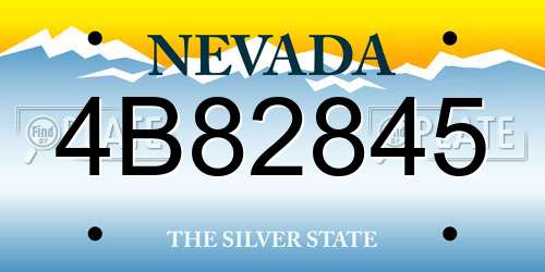 4B82845 Nevada License Plate