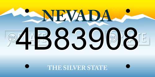 4B83908 Nevada License Plate