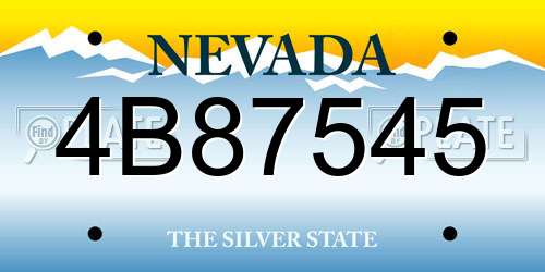 4B87545 Nevada License Plate