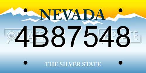 4B87548 Nevada License Plate