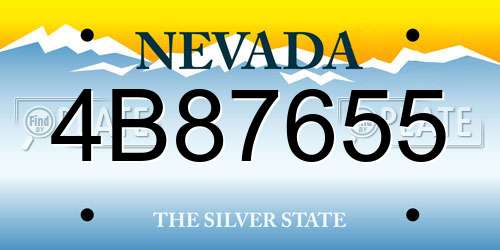 4B87655 Nevada License Plate