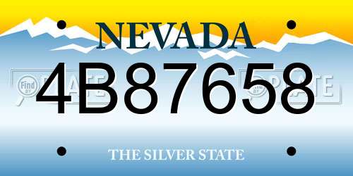 4B87658 Nevada License Plate