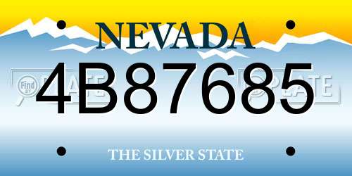 4B87685 Nevada License Plate