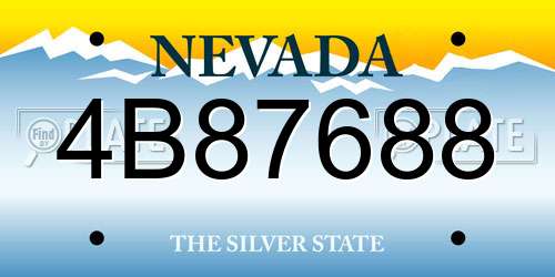 4B87688 Nevada License Plate