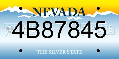 4B87845 Nevada License Plate