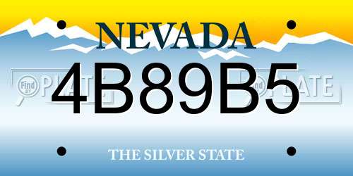 4B89B5 Nevada License Plate