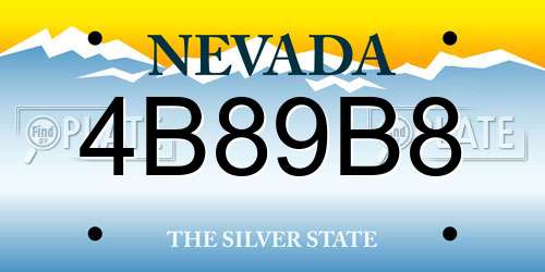 4B89B8 Nevada License Plate
