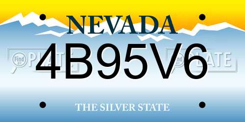 4B95V6 Nevada License Plate