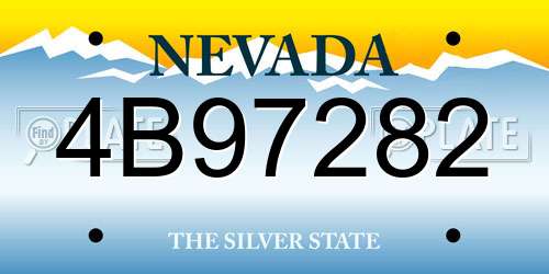 4B97282 Nevada License Plate
