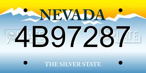 4B97287 Nevada License Plate
