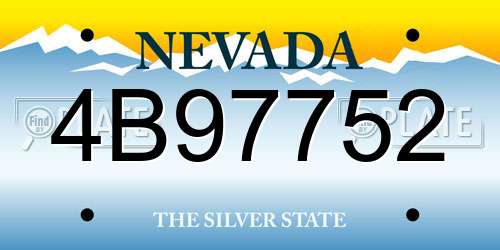 4B97752 Nevada License Plate