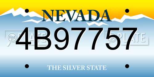4B97757 Nevada License Plate