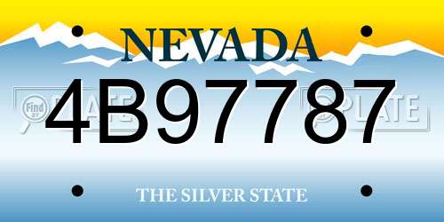 4B97787 Nevada License Plate