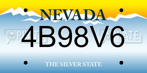 4B98V6 Nevada License Plate