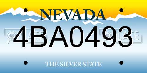 4BA0493 Nevada License Plate