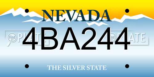 4BA244 Nevada License Plate