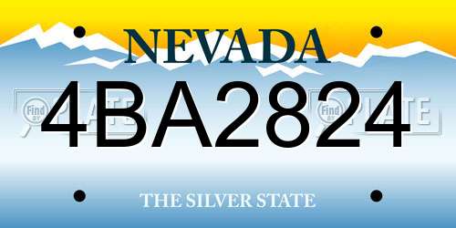 4BA2824 Nevada License Plate
