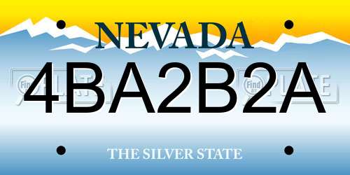4BA2B2A Nevada License Plate
