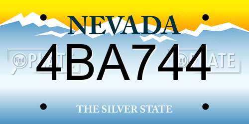 4BA744 Nevada License Plate