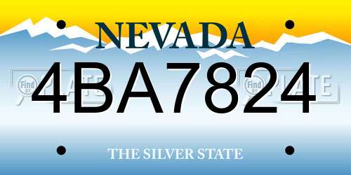 4BA7824 Nevada License Plate