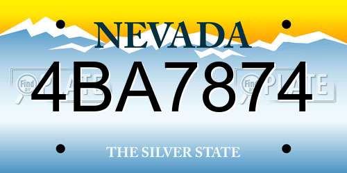 4BA7874 Nevada License Plate
