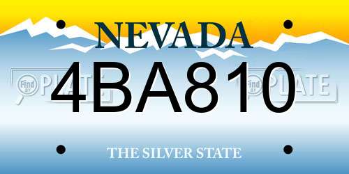 4BA810 Nevada License Plate