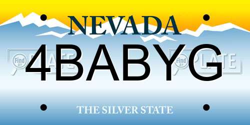4BABYG Nevada License Plate