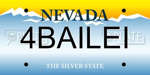 4BAILEI Nevada License Plate