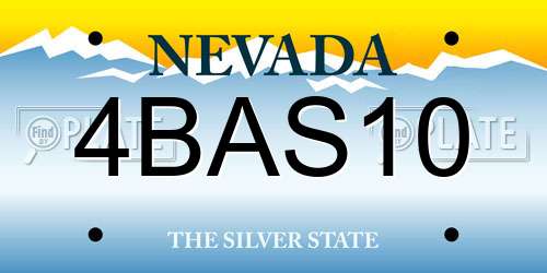4BAS10 Nevada License Plate