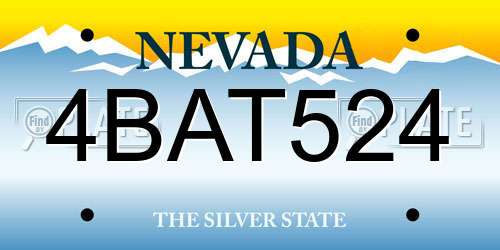 4BAT524 Nevada License Plate