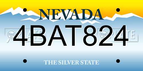 4BAT824 Nevada License Plate