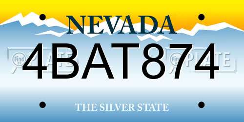 4BAT874 Nevada License Plate