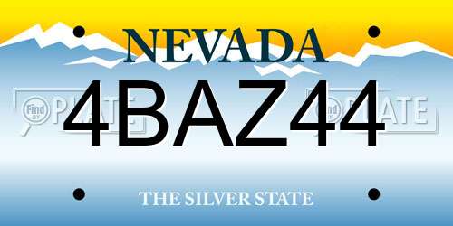 4BAZ44 Nevada License Plate