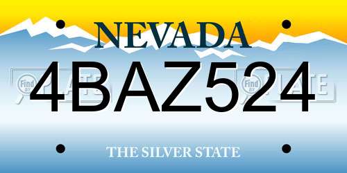 4BAZ524 Nevada License Plate