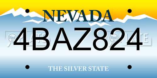4BAZ824 Nevada License Plate