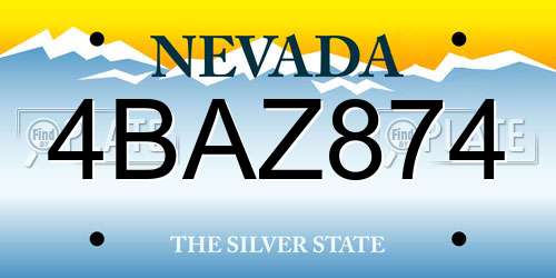 4BAZ874 Nevada License Plate