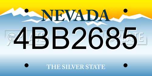 4BB2685 Nevada License Plate