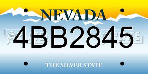 4BB2845 Nevada License Plate