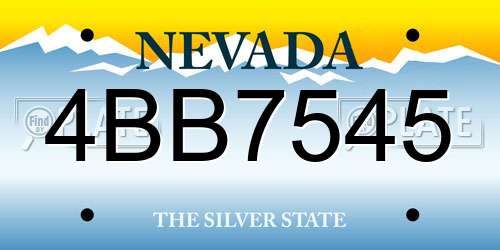 4BB7545 Nevada License Plate