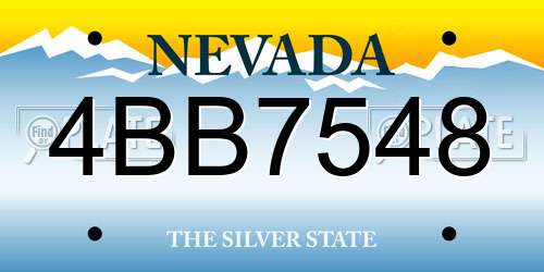 4BB7548 Nevada License Plate