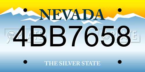 4BB7658 Nevada License Plate