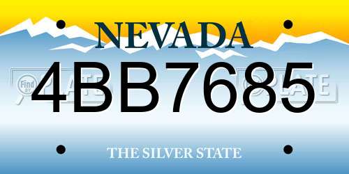 4BB7685 Nevada License Plate