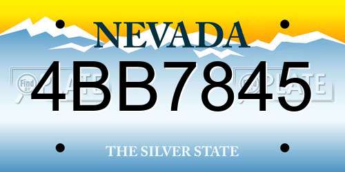 4BB7845 Nevada License Plate