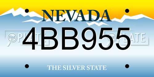 4BB955 Nevada License Plate