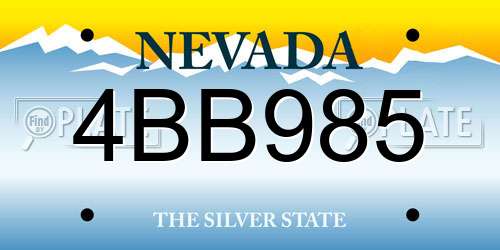 4BB985 Nevada License Plate
