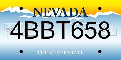 4BBT658 Nevada License Plate