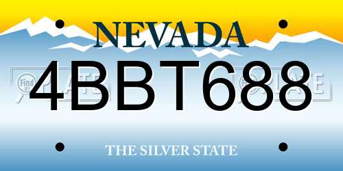 4BBT688 Nevada License Plate