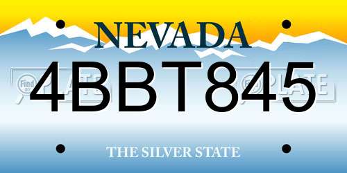 4BBT845 Nevada License Plate
